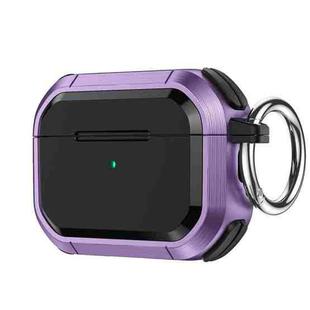 For AirPods 3 Armor TPU + PC Earbuds Box Protective Case with Metal Buckle(Violet)
