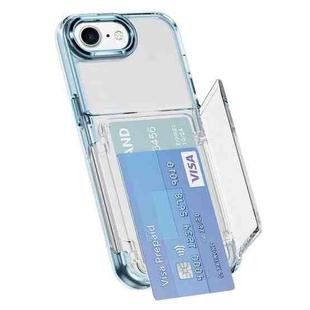 For iPhone SE 2022 / SE 2020 Card Holder Acrylic Hybrid TPU Phone Case(Transparent Blue)