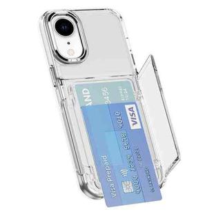 For iPhone XR Card Holder Acrylic Hybrid TPU Phone Case(Transparent)