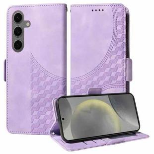 For Samsung Galaxy S24 5G Embossed Rhombus Starry Leather Phone Case(Purple)