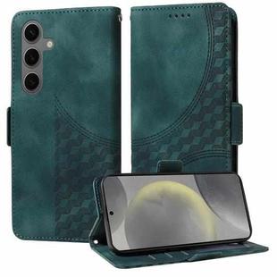 For Samsung Galaxy S24+ 5G Embossed Rhombus Starry Leather Phone Case(Green)