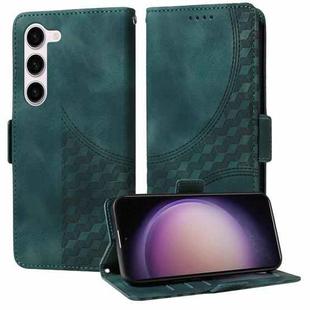 For Samsung Galaxy S23 5G Embossed Rhombus Starry Leather Phone Case(Green)