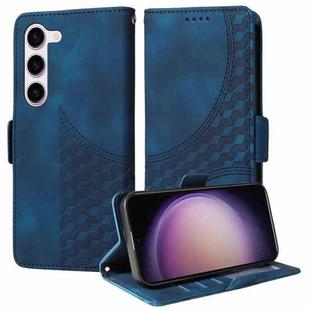 For Samsung Galaxy S23 5G Embossed Rhombus Starry Leather Phone Case(Blue)