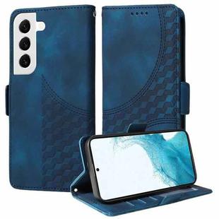 For Samsung Galaxy S22 5G Embossed Rhombus Starry Leather Phone Case(Blue)