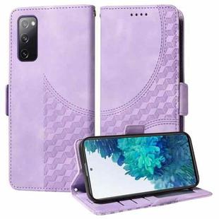 For Samsung Galaxy S20 FE Embossed Rhombus Starry Leather Phone Case(Purple)