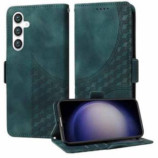 For Samsung Galaxy S23 FE 5G Embossed Rhombus Starry Leather Phone Case(Green)
