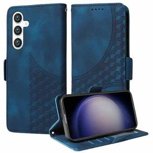 For Samsung Galaxy S23 FE 5G Embossed Rhombus Starry Leather Phone Case(Blue)