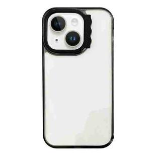 For iPhone 15 Colorful Wavy Circle PC Hybrid TPU Phone Case(Black)