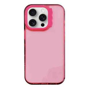 For iPhone 15 Pro Max Colorful Wavy Circle PC Hybrid TPU Phone Case(Rose Red)