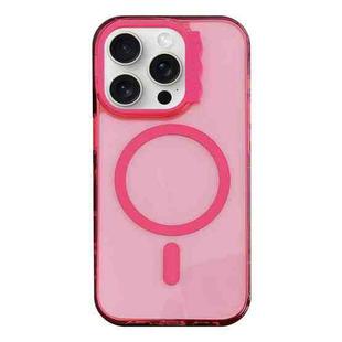 For iPhone 13 Pro MagSafe Colorful Wavy Circle PC Hybrid TPU Phone Case(Rose Red)