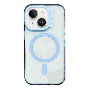 For iPhone 14 MagSafe Colorful Wavy Circle PC Hybrid TPU Phone Case(Blue)