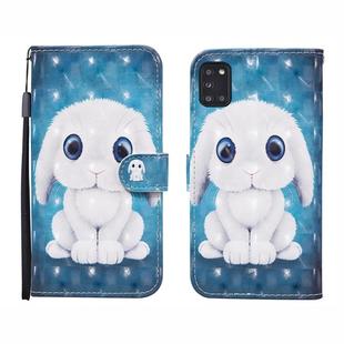 For Samsung Galaxy A31 3D Painted Pattern Horizontal Flip Leather Case with Holder & Wallet & Card slot & Lanyard(Rabbit)