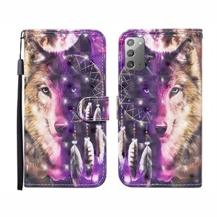 For Samsung Galaxy Note20 3D Painted Pattern Horizontal Flip Leather Case with Holder & Wallet & Card slot & Lanyard(Wind Chime Wolf)