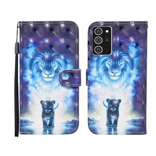 For Samsung Galaxy Note20 Ultra 3D Painted Pattern Horizontal Flip Leather Case with Holder & Wallet & Card slot & Lanyard(Lion)