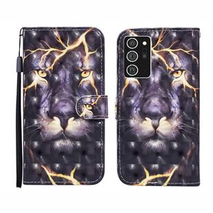 For Samsung Galaxy Note20 Ultra 3D Painted Pattern Horizontal Flip Leather Case with Holder & Wallet & Card slot & Lanyard(Thunder Lion)