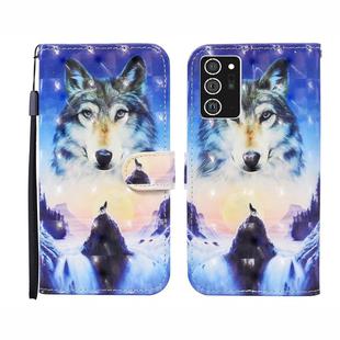 For Samsung Galaxy Note20 Ultra 3D Painted Pattern Horizontal Flip Leather Case with Holder & Wallet & Card slot & Lanyard(Sunrise Wolf)