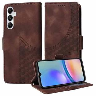 For Samsung Galaxy A05s Embossed Rhombus Starry Leather Phone Case(Brown)