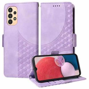 For Samsung Galaxy A13 4G / A13 LTE Embossed Rhombus Starry Leather Phone Case(Purple)