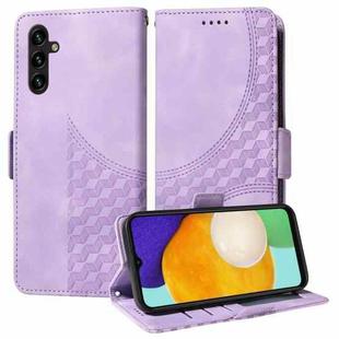 For Samsung Galaxy A13 5G / M13 5G Embossed Rhombus Starry Leather Phone Case(Purple)