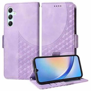 For Samsung Galaxy A35 5G Embossed Rhombus Starry Leather Phone Case(Purple)