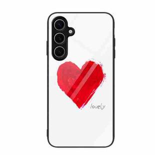 For Samsung Galaxy S24 FE 5G Colorful Painted Glass Phone Case(Love)