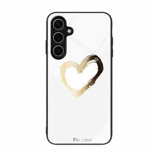 For Samsung Galaxy S24 FE 5G Colorful Painted Glass Phone Case(Golden Love)