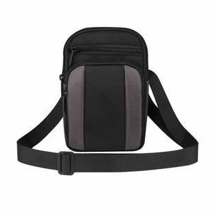 Multifunctional Casual Crossbody Mobile Phone Storage Waist Bag(Dark Grey + Black)