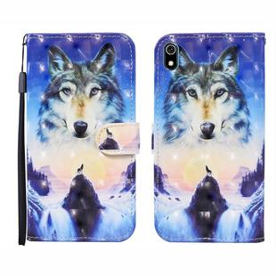 For Xiaomi Redmi 7A 3D Painted Pattern Horizontal Flip Leather Case with Holder & Wallet & Card slot & Lanyard(Sunrise Wolf)