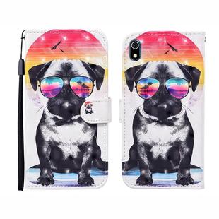 For Xiaomi Redmi 7A 3D Painted Pattern Horizontal Flip Leather Case with Holder & Wallet & Card slot & Lanyard(Glasses Dog)