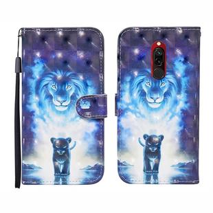 For Xiaomi Redmi 8 / 8A 3D Painted Pattern Horizontal Flip Leather Case with Holder & Wallet & Card slot & Lanyard(Lion)