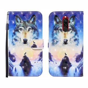 For Xiaomi Redmi 8 / 8A 3D Painted Pattern Horizontal Flip Leather Case with Holder & Wallet & Card slot & Lanyard(Sunrise Wolf)