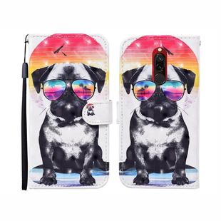 For Xiaomi Redmi 8 / 8A 3D Painted Pattern Horizontal Flip Leather Case with Holder & Wallet & Card slot & Lanyard(Glasses Dog)