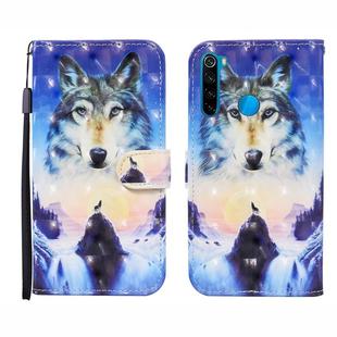 For Xiaomi Redmi Note 8 3D Painted Pattern Horizontal Flip Leather Case with Holder & Wallet & Card slot & Lanyard(Sunrise Wolf)