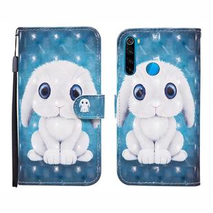 For Xiaomi Redmi Note 8 3D Painted Pattern Horizontal Flip Leather Case with Holder & Wallet & Card slot & Lanyard(Rabbit)