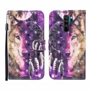 For Xiaomi Redmi Note 8 Pro 3D Painted Pattern Horizontal Flip Leather Case with Holder & Wallet & Card slot & Lanyard(Wind Chime Wolf)