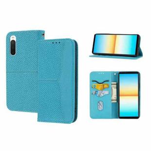 For Sony Xperia 10 VI Woven Texture Stitching Magnetic Leather Phone Case(Blue)