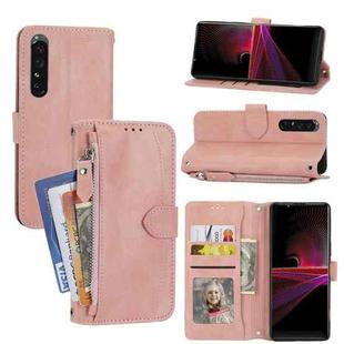 For Sony Xperia 1 VI Oil Skin Zipper Wallet Leather Phone Case(Pink)