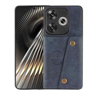 For Redmi Turbo 3 Double Buckle Card Slots Magnetic Phone Case(Blue)