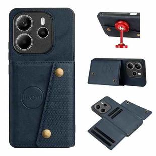 For Redmi Note 14 4G 163.25mm Double Buckle Card Slots Magnetic Phone Case(Blue)