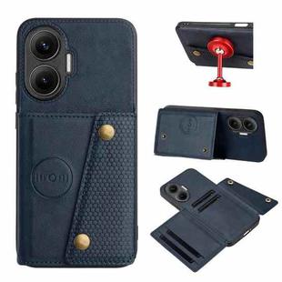 For Redmi Turbo 4 Pro Double Buckle Card Slots Magnetic Phone Case(Blue)