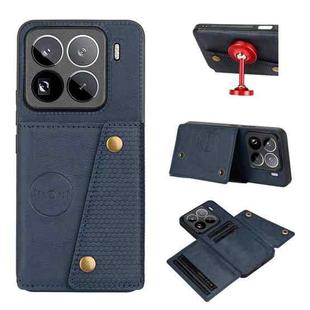 For Xiaomi 15 Pro Double Buckle Card Slots Magnetic Phone Case(Blue)
