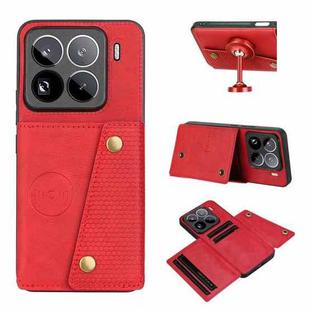 For Xiaomi 15 Pro Double Buckle Card Slots Magnetic Phone Case(Red)