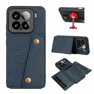 For Xiaomi 15 Double Buckle Card Slots Magnetic Phone Case(Blue)