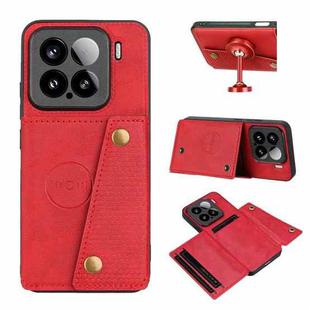 For Xiaomi 15 Double Buckle Card Slots Magnetic Phone Case(Red)