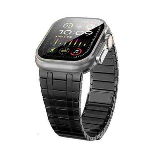 For Apple Watch Ultra 2 49mm Magnetic Stainless Steel Watch Band(Black)