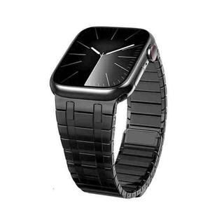 For Apple Watch Series 7 45mm Magnetic Stainless Steel Watch Band(Black)