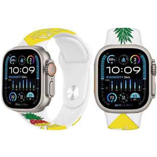For Apple Watch Ultra 2 49mm Embossed Color Printed Silicone Watch Band(Pineapple)