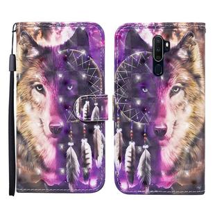 For OPPO A9 (2020) 3D Painted Pattern Horizontal Flip Leather Case with Holder & Wallet & Card slot & Lanyard(Wind Chime Wolf)