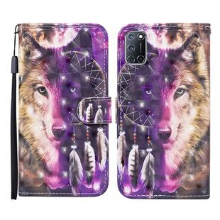 For OPPO A52 3D Painted Pattern Horizontal Flip Leather Case with Holder & Wallet & Card slot & Lanyard(Wind Chime Wolf)