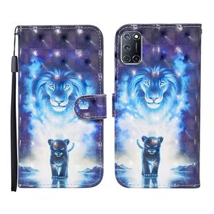 For OPPO A52 3D Painted Pattern Horizontal Flip Leather Case with Holder & Wallet & Card slot & Lanyard(Lion)
